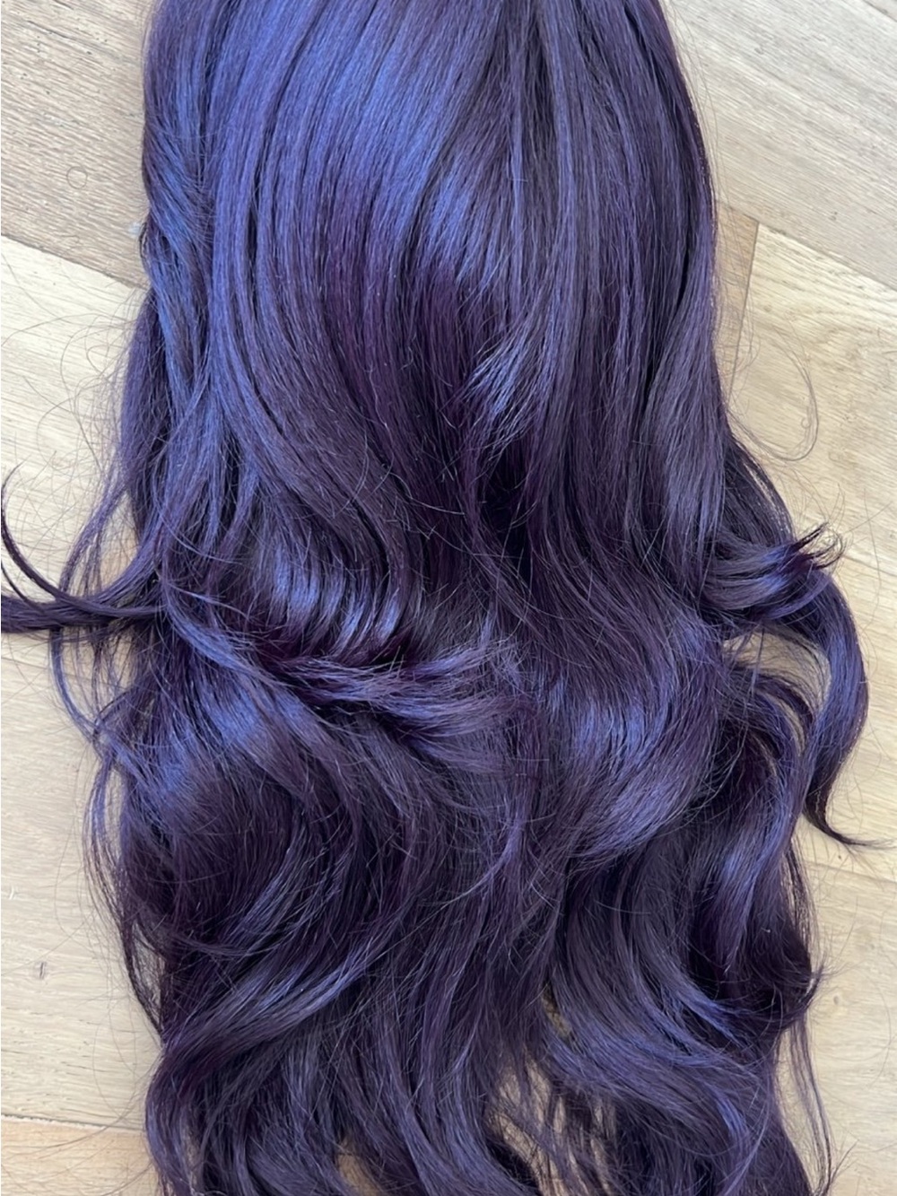 Luxurious Deep Purple Long Lace Front Wig - Women Hair - Picture 8 of 8